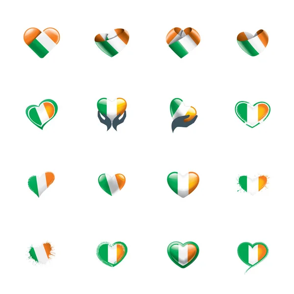 Bandera de Irlanda, ilustración vectorial sobre fondo blanco — Vector de stock