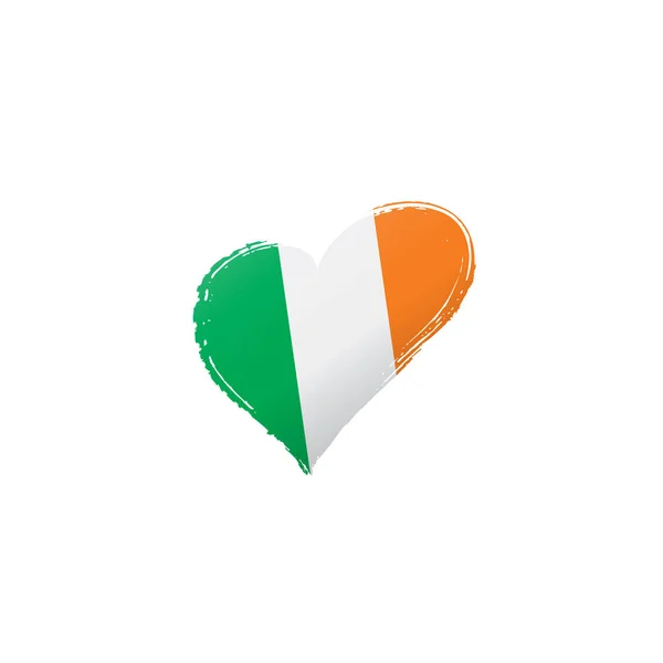 Bandera de Irlanda, ilustración vectorial sobre fondo blanco — Vector de stock