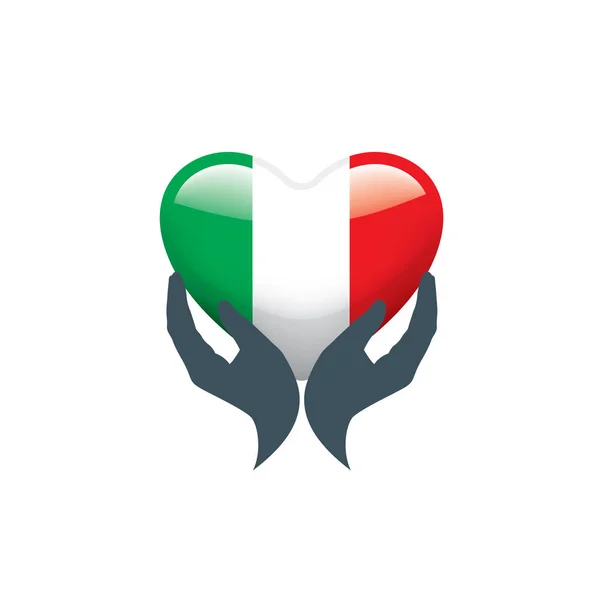 Italië vlag, vector illustratie op een witte achtergrond. — Stockvector