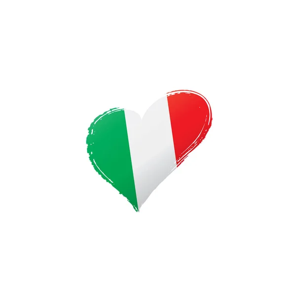 Italien-Flagge, Vektorabbildung auf weißem Hintergrund. — Stockvektor
