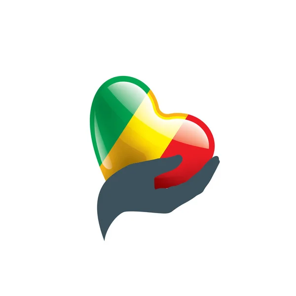 Vlag van Mali, vectorillustratie op een witte achtergrond. — Stockvector