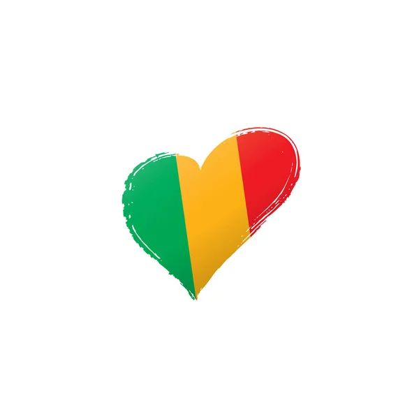 Bandera de Malí, ilustración vectorial sobre fondo blanco . — Vector de stock