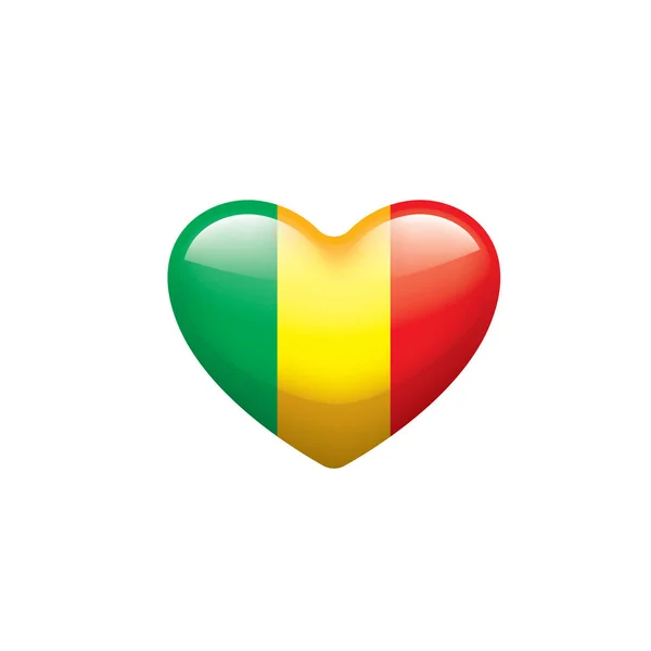 Флаг Мали, векторная иллюстрация на белом фоне . — стоковый вектор