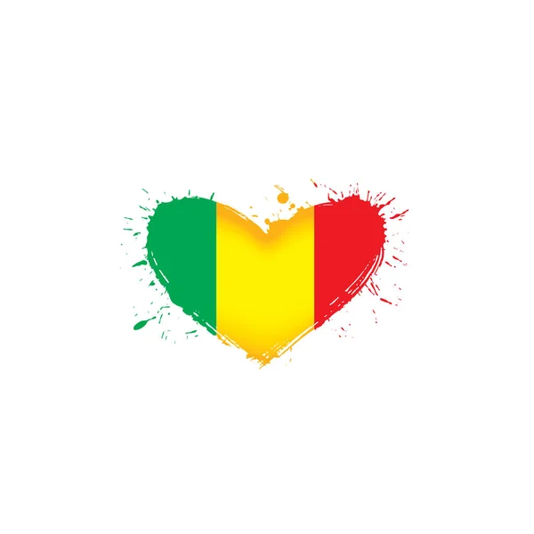Bandeira Mali Ilustração Vetorial Sobre Fundo Branco — Vetor de Stock