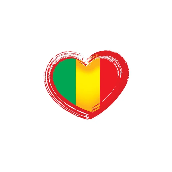 Bandera de Malí, ilustración vectorial sobre fondo blanco . — Vector de stock