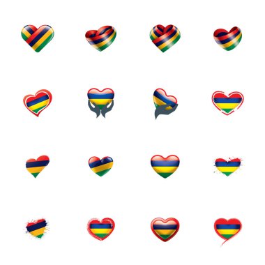 Mauritius bayrak, beyaz bir arka plan üzerinde vektör çizim