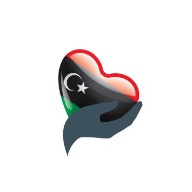 Libya bayrağı, beyaz bir arka plan üzerinde vektör çizim