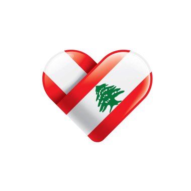 Lübnan bayrağı, beyaz bir arka plan üzerinde vektör çizim