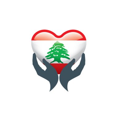 Lübnan bayrağı, beyaz bir arka plan üzerinde vektör çizim