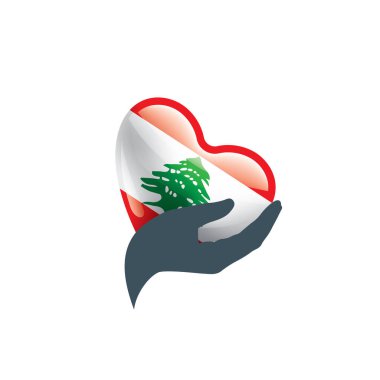 Lübnan bayrağı, beyaz bir arka plan üzerinde vektör çizim