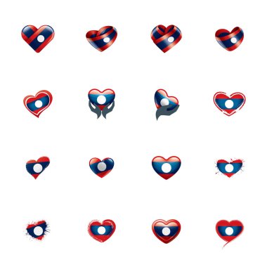 Laos bayrağı, beyaz bir arka plan üzerinde vektör çizim