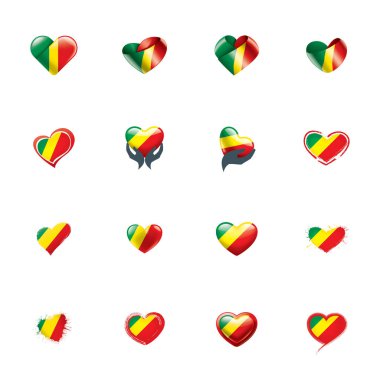 Beyaz arkaplanda Kongo bayrağı, vektör illüstrasyonu