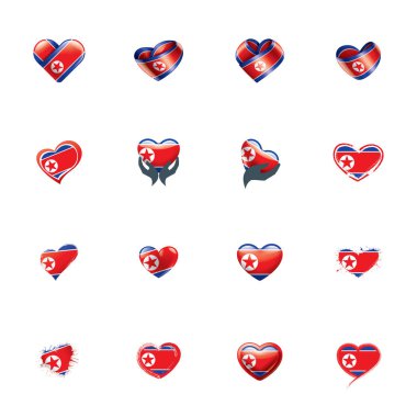 Kuzey Kore bayrağı, beyaz arkaplanda vektör illüstrasyonu