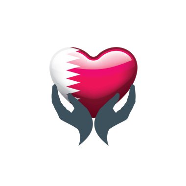 Katar bayrak, beyaz bir arka plan üzerinde vektör çizim