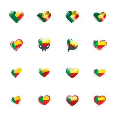 Benin ulusal bayrak, beyaz bir arka plan üzerinde vektör çizim