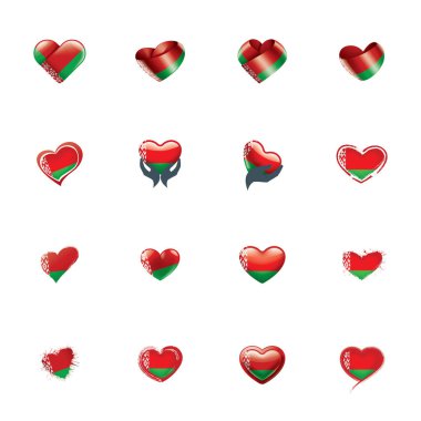 Beyaz Rusya bayrağı, beyaz bir arka plan üzerinde vektör çizim