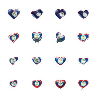 Belize bayrağı, beyaz bir arka plan üzerinde vektör çizim