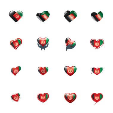 Afganistan bayrağı, beyaz bir arka plan üzerinde vektör çizim