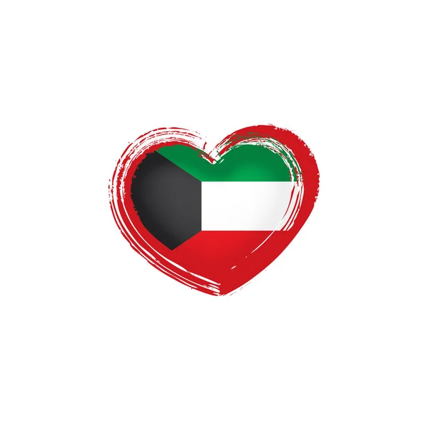 Флаг Кувейта, векторная иллюстрация на белом фоне — стоковый вектор