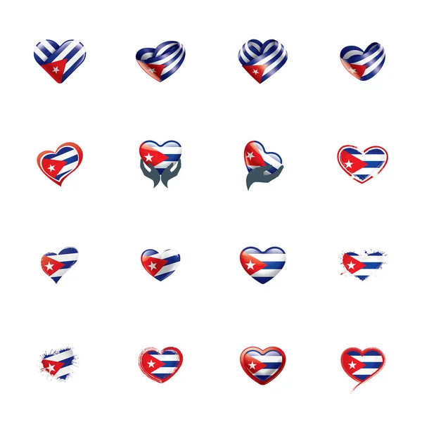Bandeira de Cuba, ilustração vetorial sobre um fundo branco — Vetor de Stock