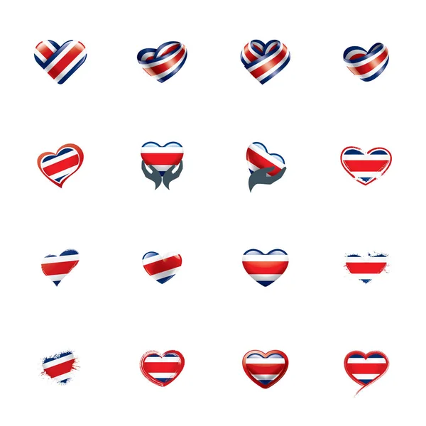 Σημαία Κόστα Ρίκα, διανυσματική απεικόνιση σε λευκό φόντο — Διανυσματικό Αρχείο
