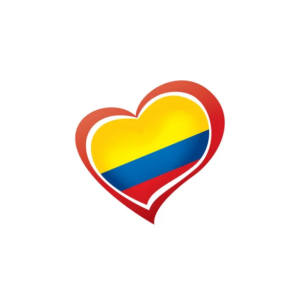 Beyaz arka planda Kolombiya bayrağı, vektör illüstrasyonu — Stok Vektör