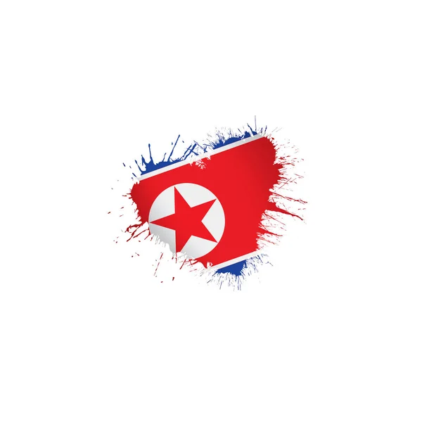 Noord-Korea vlag, vector illustratie op een witte achtergrond — Stockvector