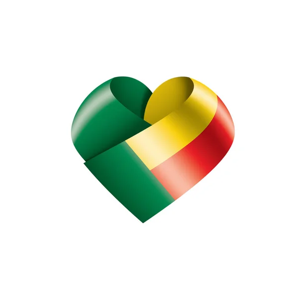 Bandera de Benín, ilustración vectorial sobre fondo blanco — Vector de stock