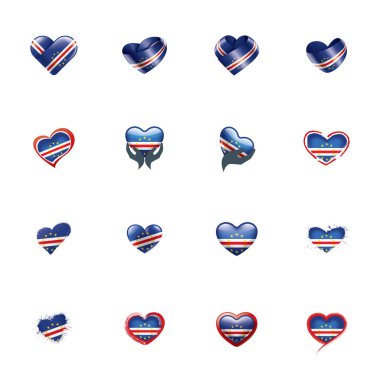 Cape Verde bayrağı, beyaz arkaplanda vektör çizimi