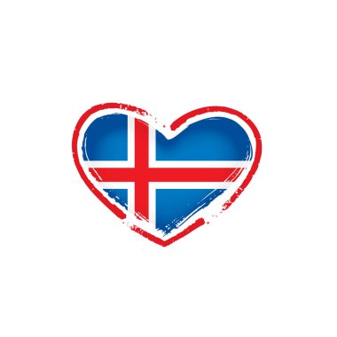 İzlanda bayrağı, beyaz arkaplanda vektör illüstrasyonu