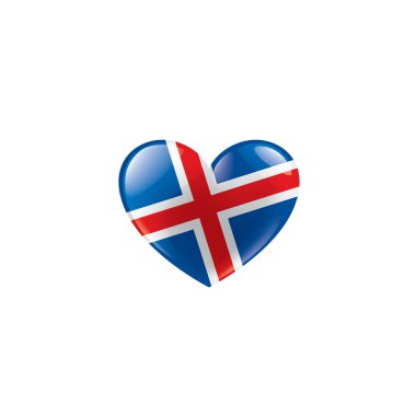 İzlanda bayrağı, beyaz arkaplanda vektör illüstrasyonu