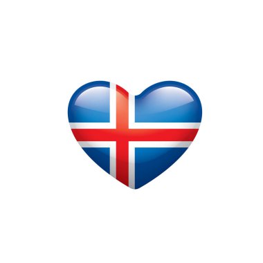 İzlanda bayrağı, beyaz arkaplanda vektör illüstrasyonu