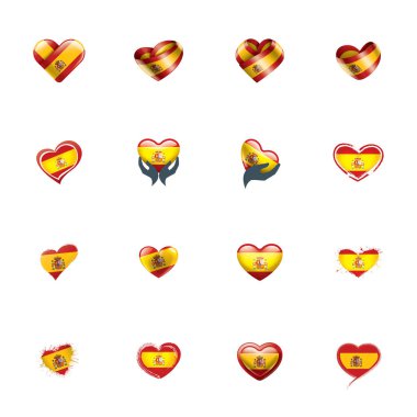 İspanya bayrağı, beyaz arkaplanda vektör illüstrasyonu