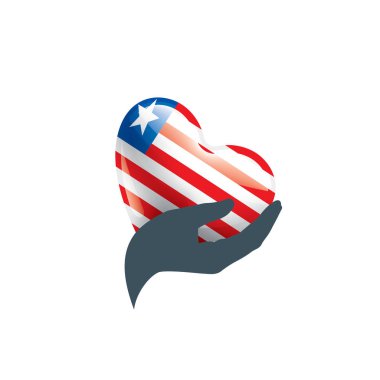 Liberya bayrağı, beyaz bir arka plan üzerinde vektör çizim.