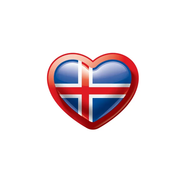 Σημαία Ισλανδίας, διανυσματική απεικόνιση σε λευκό φόντο — Διανυσματικό Αρχείο