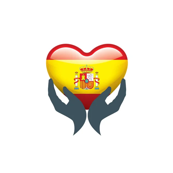 Španělský příznak, vektorová ilustrace na bílém pozadí — Stockový vektor