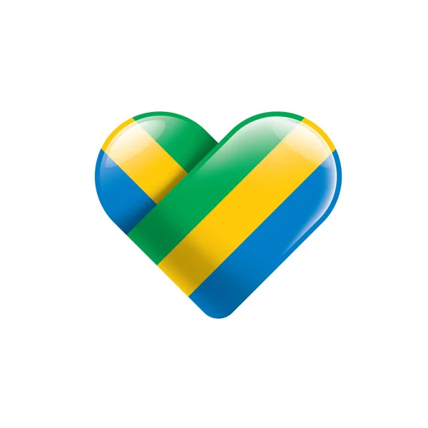 Gabon vlag, vector illustratie op een witte achtergrond. — Stockvector