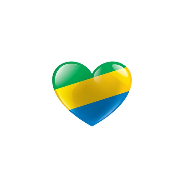 Gabonova vlajka, vektorová ilustrace na bílém pozadí. — Stockový vektor