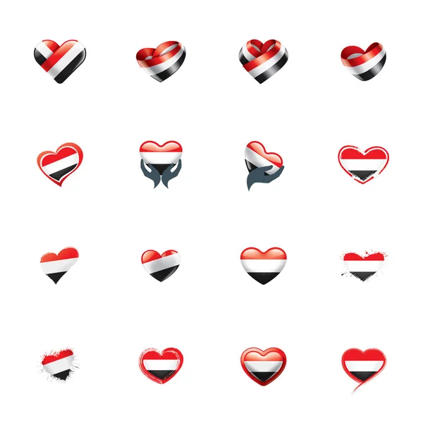 Jemeńska flaga, ilustracja wektora na białym tle. — Wektor stockowy