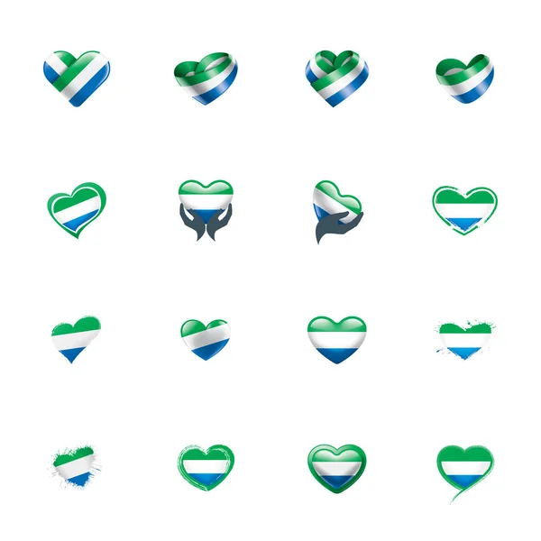 Bandera de Sierra Leona, ilustración vectorial sobre fondo blanco. — Vector de stock
