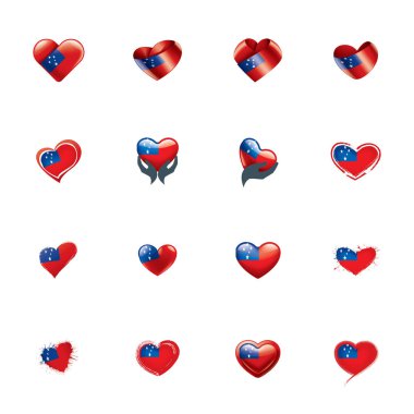 Samoa bayrağı, beyaz arkaplanda vektör illüstrasyonu.