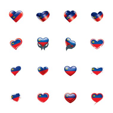 Lihtenştayn bayrağı, beyaz arkaplanda vektör illüstrasyonu.