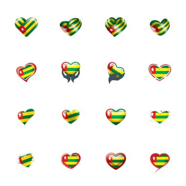 togo bayrağı, beyaz arkaplanda vektör çizimi.