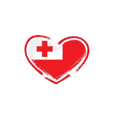 Tonga bayrağı, beyaz arkaplanda vektör illüstrasyonu.