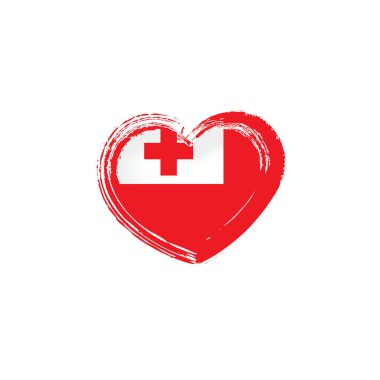 Tonga bayrağı, beyaz arkaplanda vektör illüstrasyonu.