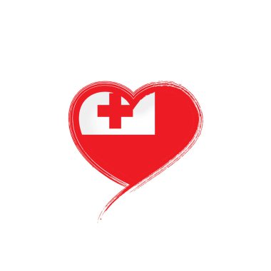 Tonga bayrağı, beyaz arkaplanda vektör illüstrasyonu.