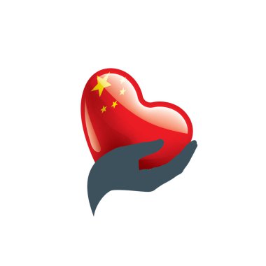 Çin bayrağı, beyaz arkaplanda vektör illüstrasyonu.