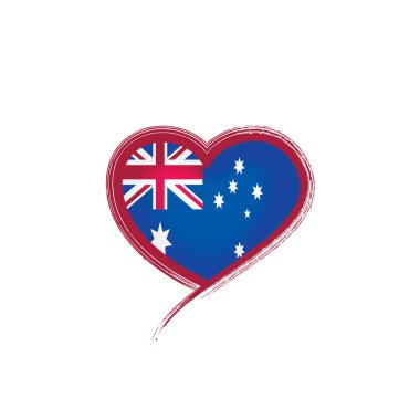 Avustralya bayrağı, beyaz arkaplanda vektör illüstrasyonu.