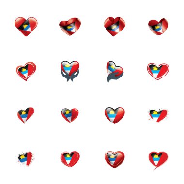 Antigua ve Barbuda bayrağı, beyaz arkaplanda vektör illüstrasyonu