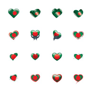 Bangladeş bayrağı, beyaz arkaplanda vektör illüstrasyonu